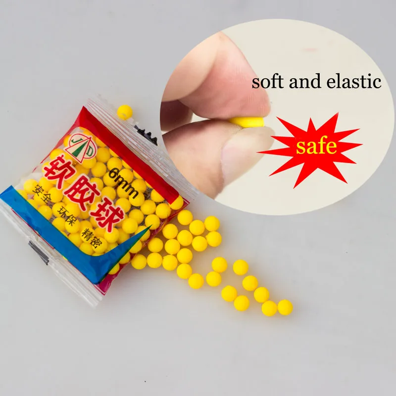 

6mm Soft Rubber Ball Bullet Safe Shoot Gun Accessories 70-80pcs Outdoor Toys for Children 5/10 Bags