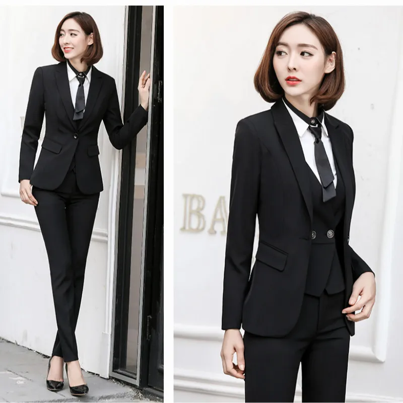 

plus size autumn Business wear suits female new fashion temperament suit tooling ladies suit interview dress uniforms women 5XL