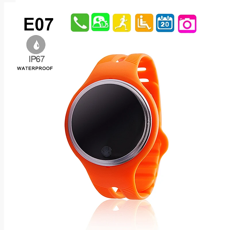 Новое Обновление E07 Bluetooth Спорт Смарт Браслет IP67 Водонепроницаемый Фитнес-Трекер Браслет Вызов Напоминание Anti Потерянный для Android IOS