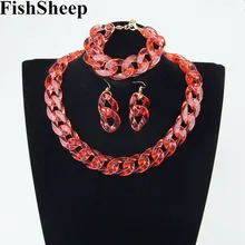 FishSheep массивная акриловая цепь длинное ожерелье богемное летнее