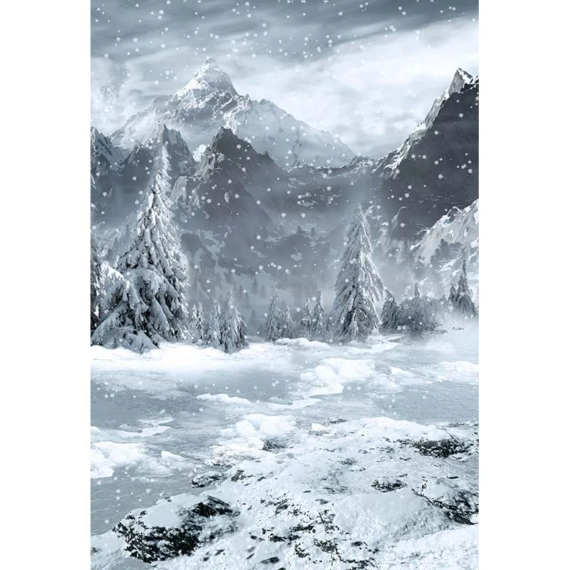 Toile De Fond En Vinyle Paysage D Hiver Paysage De Montagne Neige Arriere Plan Pour Photographie De Portrait D Enfants Mariage Studio Photo Aliexpress