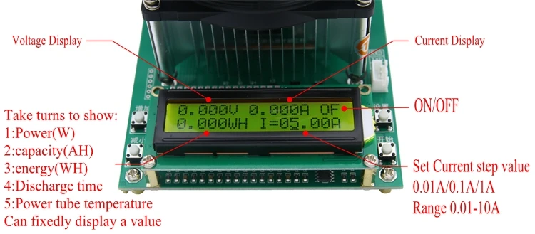 150 Вт постоянного тока электронная плата нагрузок 60V 10A Батарея разрядки Ёмкость тестер амперметр Напряжение метр "сделай сам"