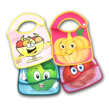 Baby Bib Waterproof Lunch Feeding Bibs Baby Cute Bib Cartoon Feeding Cloth Towels Children Long Sleeve Apron Burp Clothes cartoon monkey pattern waterproof pvc baby bib yellow