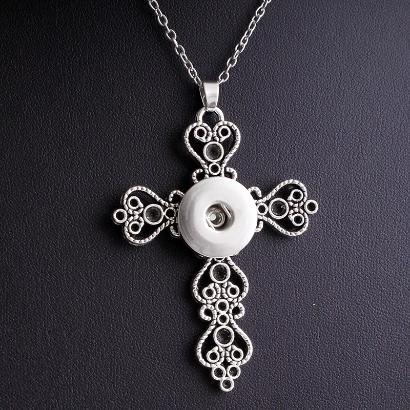 Крест Любовь Винтаж DIY 18 мм кнопки ювелирные изделия ожерелье NC6651|18mm snap necklaces|necklace