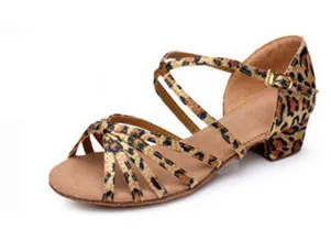 Хорошая обувь для детей, латинские/Современные/танцевальные туфли, обувь для девочек, бальные туфли для сальсы, Каблук 3,5 см - Цвет: leopard