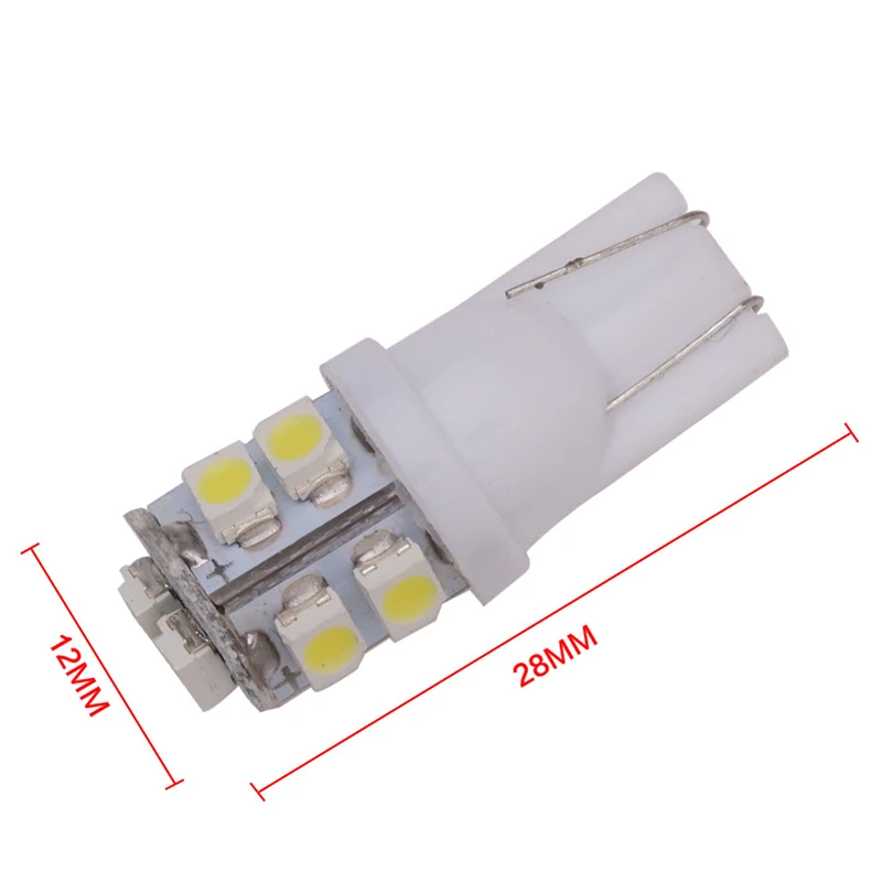 100PCS Car Led Light T10 501 194 168 W5W 10 LED 1210 3528 SMD Side Wedge Light Lamp Bulb White Red Blue DC 12V 24V (2)