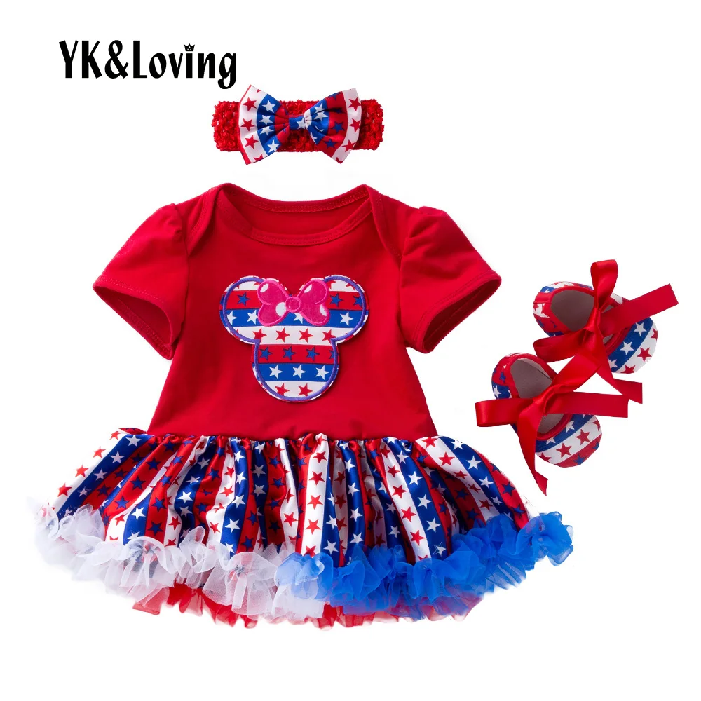 

YK&Loving Cute Baby Girl Skirt Sets Red Independence Day Theme Red Blue Newborn Baby Skirts With Bow Cotton Warm Autumn Spring