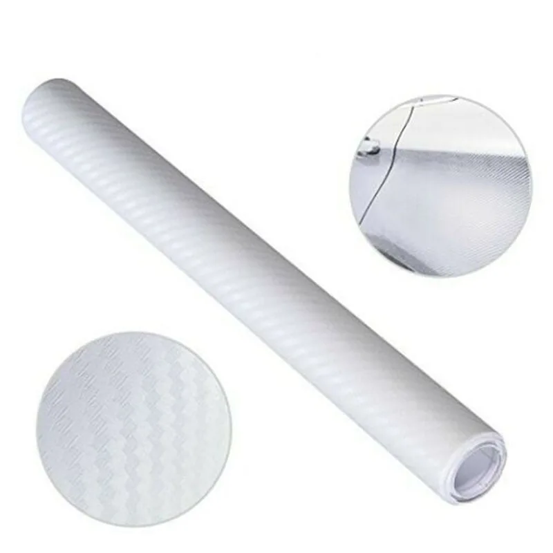 

DIY 3D Car Sticker Glossy Carbon Fiber Wrap Vinyl Decal Film Interior/Exterior 127*30cm Gold / White / Gray / Red