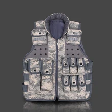 Для мужчин на открытом воздухе CS обороны защитить камуфляж multipocket нейлон обучение действиям в джунглях Тактический жакет без рукавов, комплекты одежды