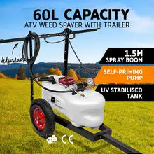 12V ATV Spot Weed Sprayer Tank 1.5M Boom and Trailer 60L Tanks for Garden or Farm