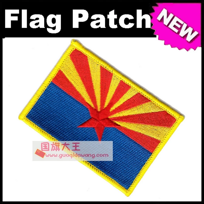 Embroidery Patches USA States flag State of Arizona Iron on 9.0x6.5cm