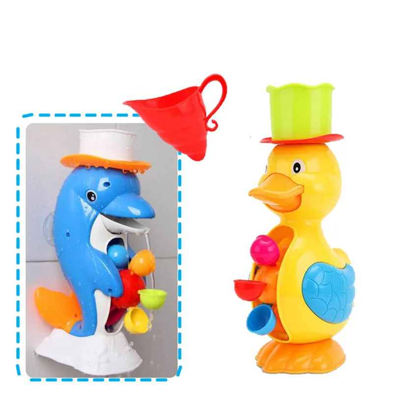 

Funny Water Game Bath Toy Duck/Dolphin Shower Faucet Baby Bath Spout Play Bathroom Toys for Kids or Beach Toy in Summer