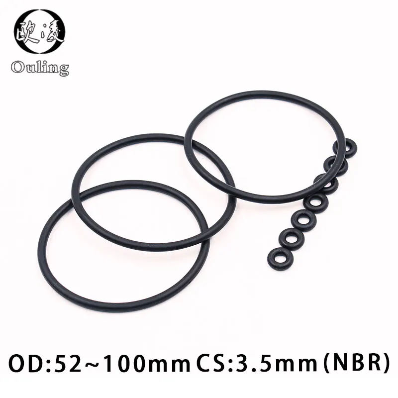 

10PCS/lot Rubber Ring NBR Sealing O-Ring CS3.5mm OD52/55/56/57/58/60/65/70/75/80/85/90/95/100mm O Ring Seal Gasket Rings Washer