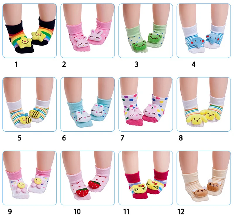 Милые Нескользящие хлопковые носки с рисунком животных из мультфильма прогулочная обувь для новорожденных, малышей, маленьких детей, мальчиков и девочек 0-18 месяцев