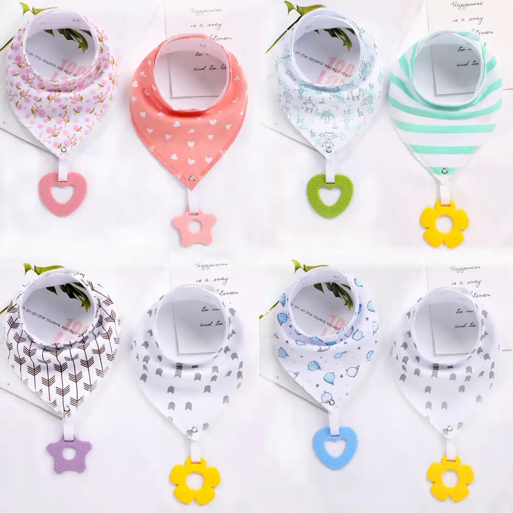 2 Pack Infant Baby and Toddler Bandana Drool Bibs Absorbent Cotton Saliva Towel