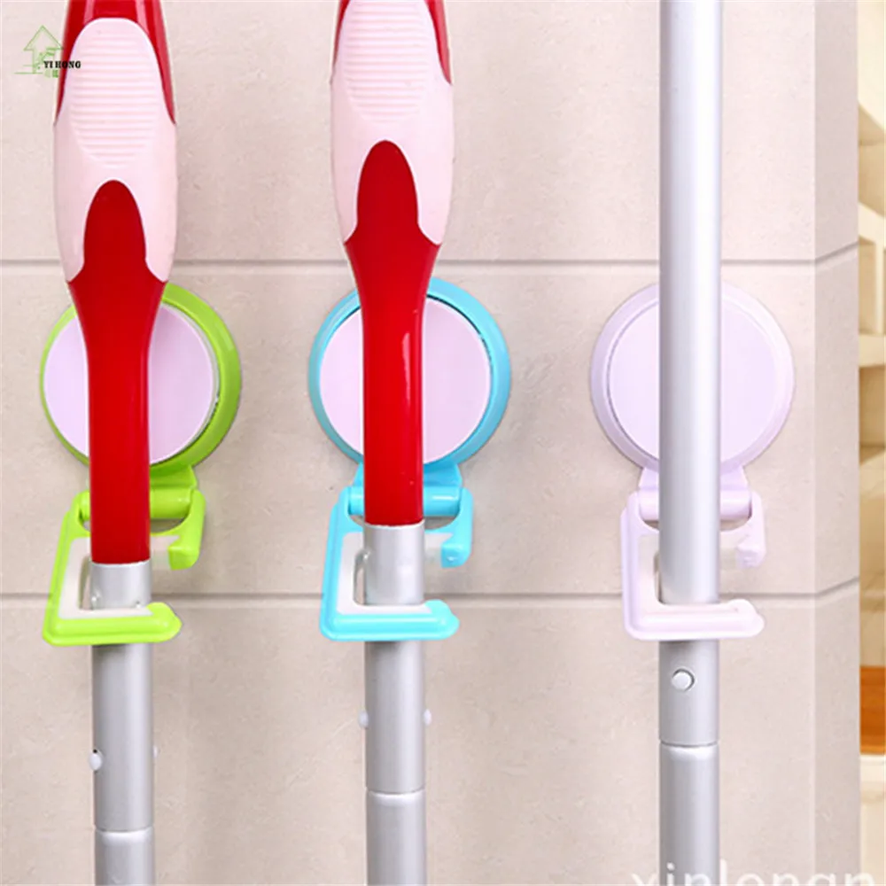 YIHONG Sucker Hook Strong Sticky Mop Rack Seamless Adhesive Hook Mop