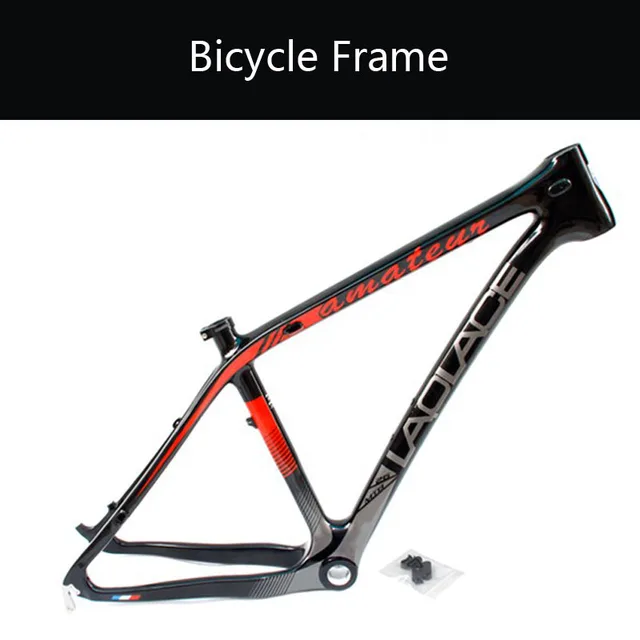 Cheap LAPLACE Bicycle Frame  26*17 Mountain bike carbon fibre frame carbon bicycle frames 26er MTB parts with clamp headset AMATEUR