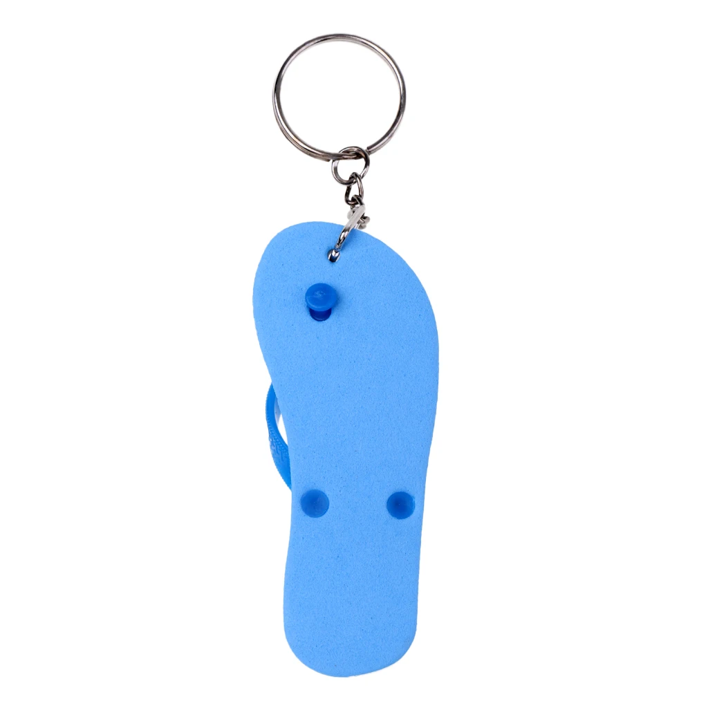 2Pcs Boat Marine Outboard Floating Key Ring Foam Key Chain Water Buoyant Keychain for Kayak Fishing - Flip Flops Slipper