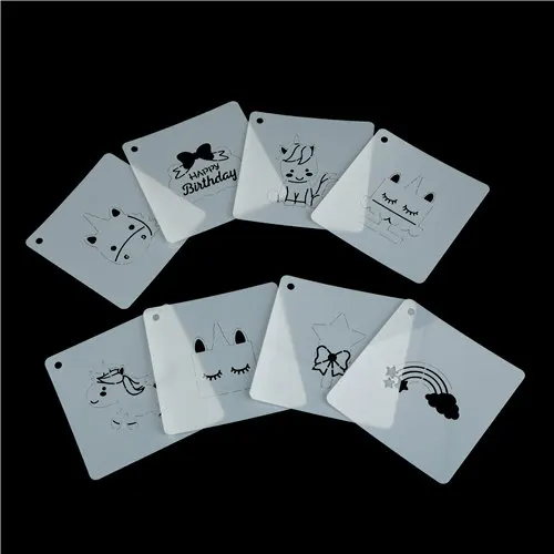 

CuteCreative Unicorn Brithday Cookie Cutter DIY Fondant Chocolate Cake Embossing Stencil Mold Biscuit Mold Baking Tool 8Pcs/Set