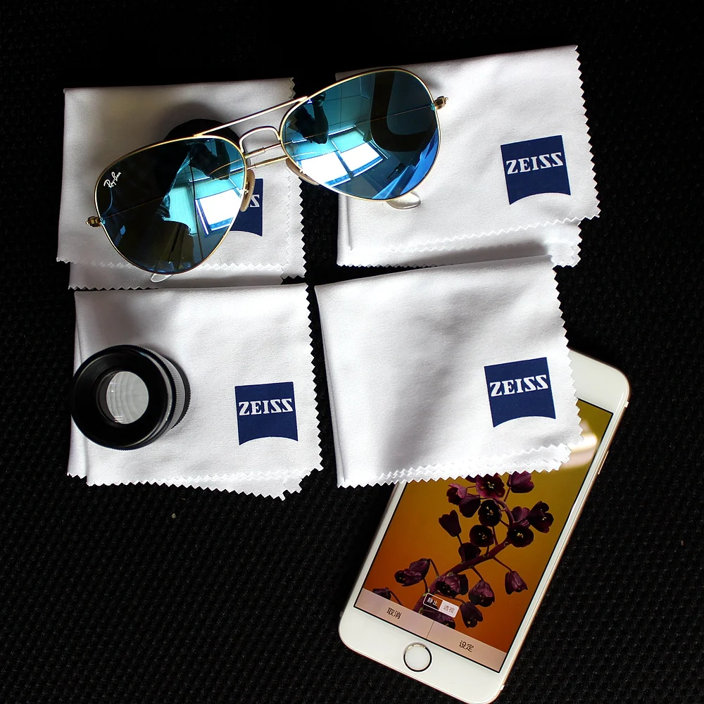 Zeiss профессиональная салфетка из микрофибры для очистки линз, Линзы для очков, солнцезащитные очки, линзы для камеры, сотовый телефон, ноутбук, упаковка из 4 штук