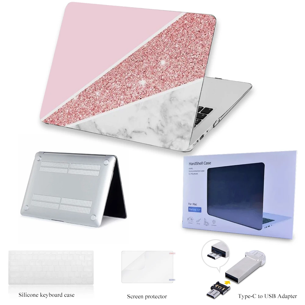 Хит цветной мраморный чехол для MacBook Air Pro retina 12 13 15 mac book 3 4 дюймов ноутбука