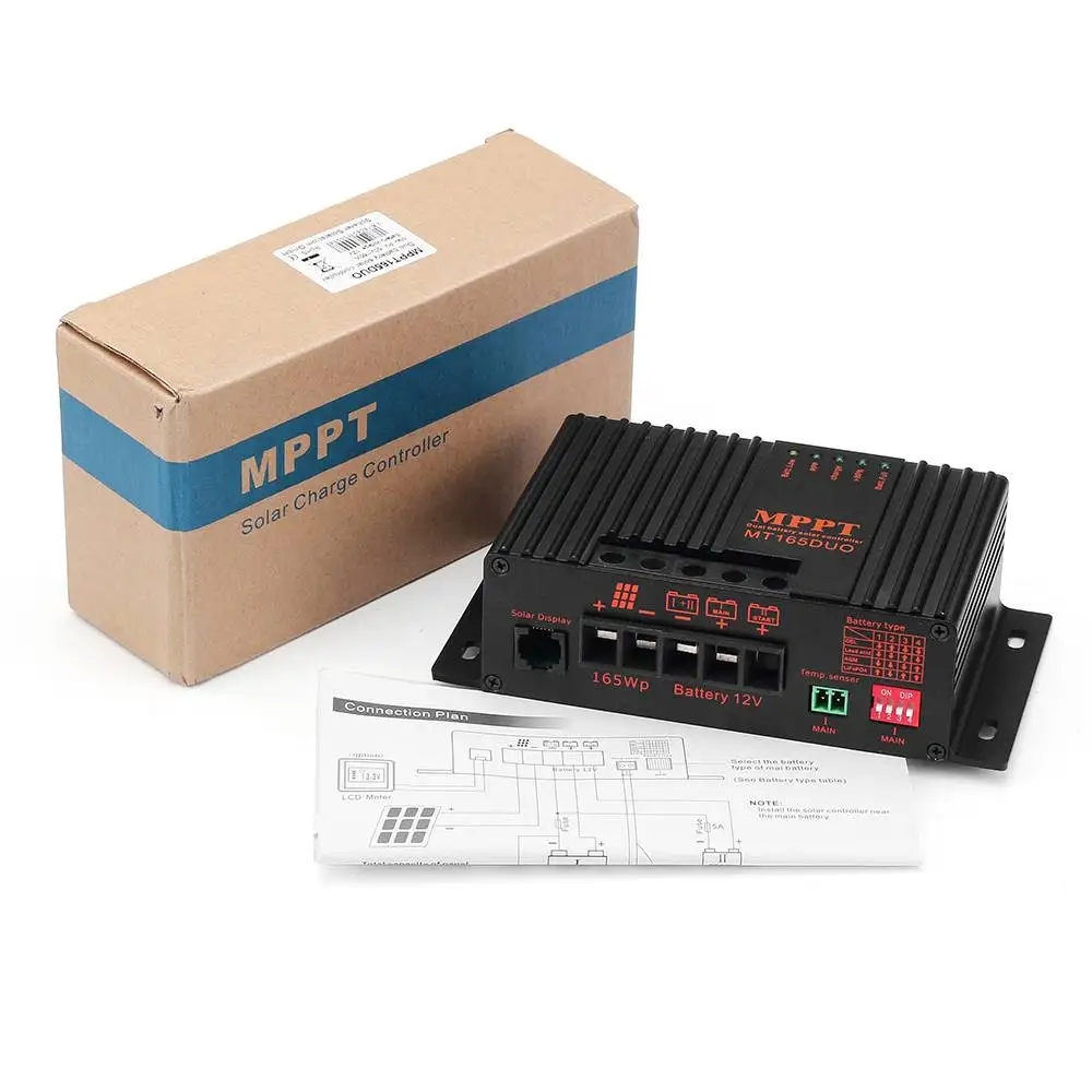 MPPT5012A-DUO MPPT 12A 12 V Солнечный контроллер заряда с ЖК-солнечным регулятором для солнечной панели зарядное устройство