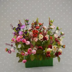 7 вилки искусственные розы с цветами, для украшения дома искусственные цветы для Свадебная вечеринка DIY Suppliea искусственное украшение для