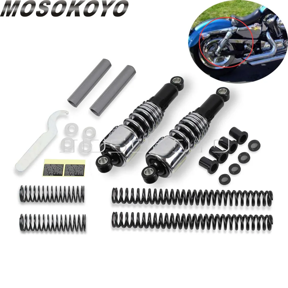 

Motorcycle Chrome Front Rear 2" Lowering Slammer Kit Fork Shock Absorbers for 1988-2003 Harley Sportster XL883 1200 C R