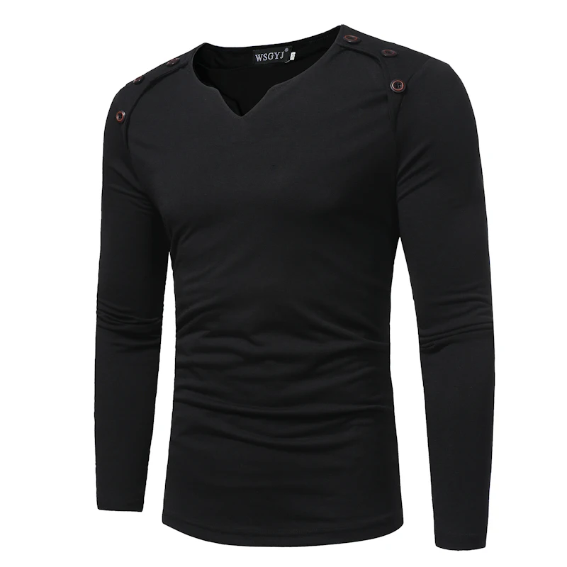 T Shirt Men 2017 Spring Autumn New Long Sleeve V Neck T Shirt Men Brand Clothing