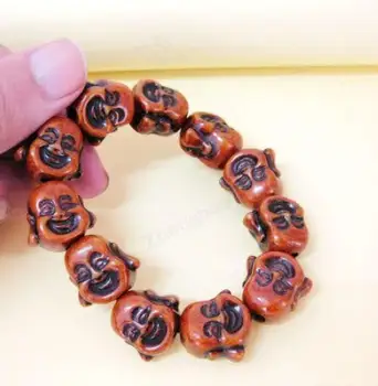 

free shipping 5 PCS Maitreya Buddha head beades Bone Gothic Buddha head mini Bracelets