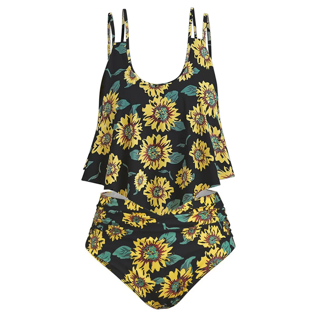 

Women's Swimming Suit Sexy Bikini Swimsuit Women Two Pieces Bathing Suits Top Ruffled With High Waisted Bottom Bikini Set