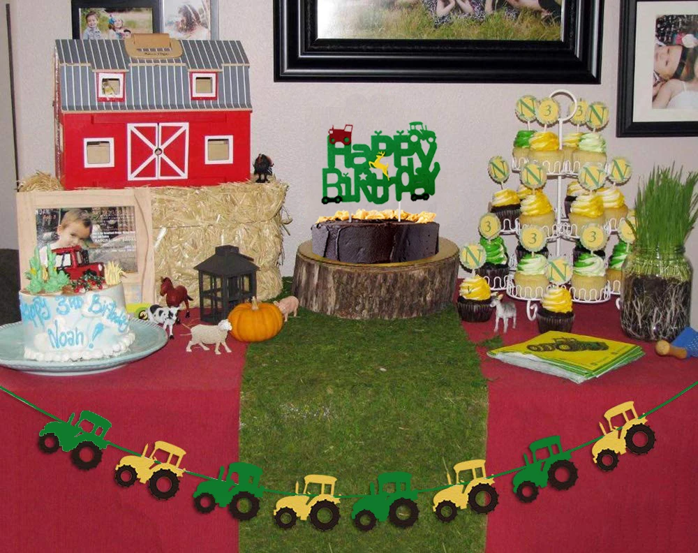 Omilut Construction Tractor Cake Topper Farm Theme Construction