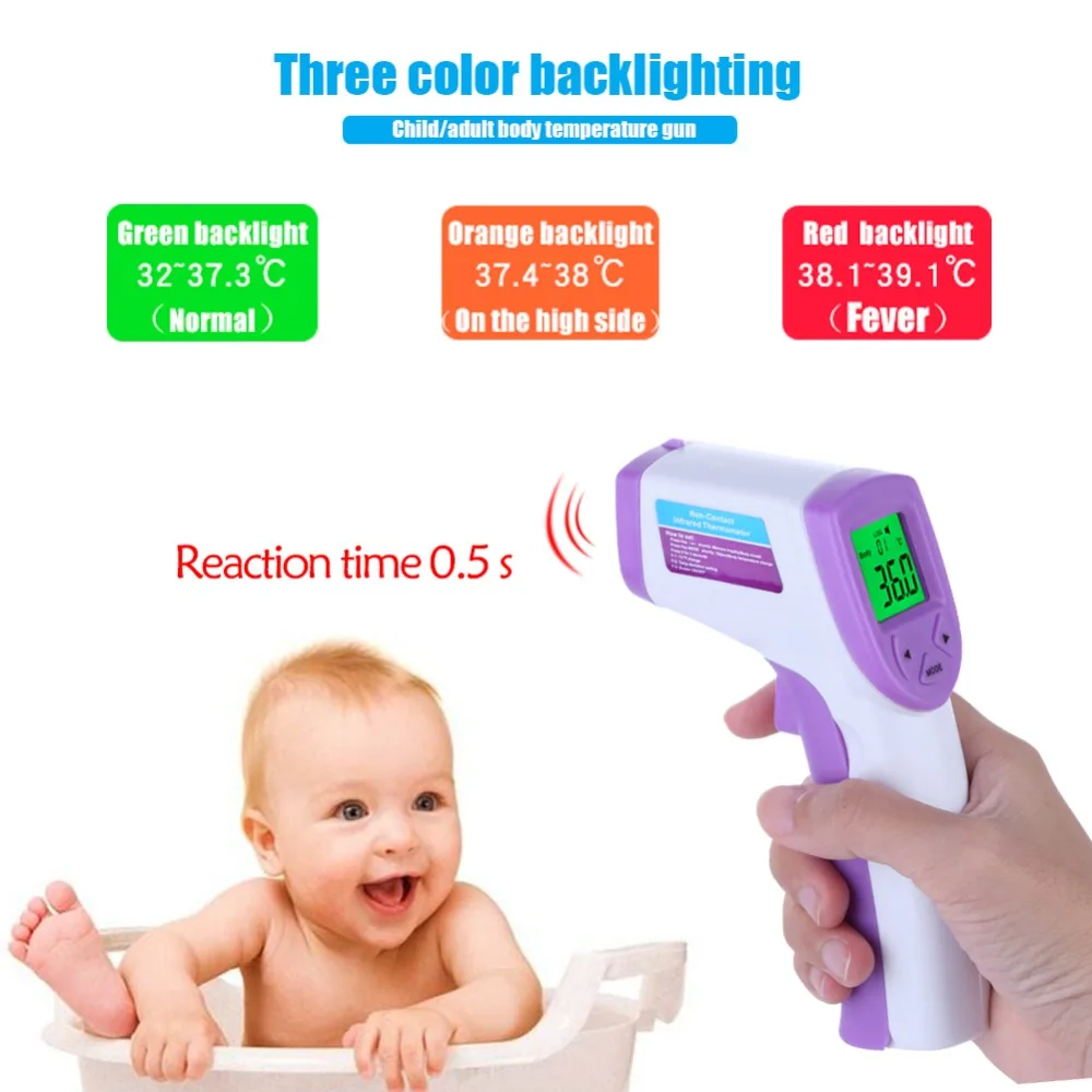 

Baby Digital Termometro Infrared Forehead Body Kid Thermometer Non-contact LCD Backlight Adult Temperature Measurement Device