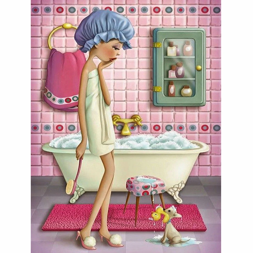 HOMLIF-5D-Diamond-embroidery-cartoon-girl-picture-Diy-diamond-painting-full-square-rhinestones-Crafts-Needlework-Home