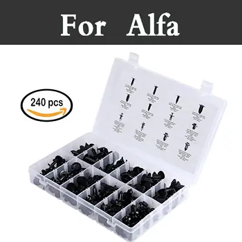 

240x Car Styling Retainer Clips Plastic Fasteners Kit Push Pin Rivets Set For Alfa Romeo Disco Volante Giulietta Gtv Mito Spider