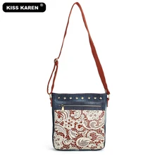 KISS KAREN Vintage Lace Fashion Messenger Bags Women Purse Denim Bag Rivets Women's Shoulder Bags Summer Jeans Crossbody Bags kiss karen fashion women hobos diamond rivet denim bag female handbags jeans women s shoulder bags casual tote messenger bags
