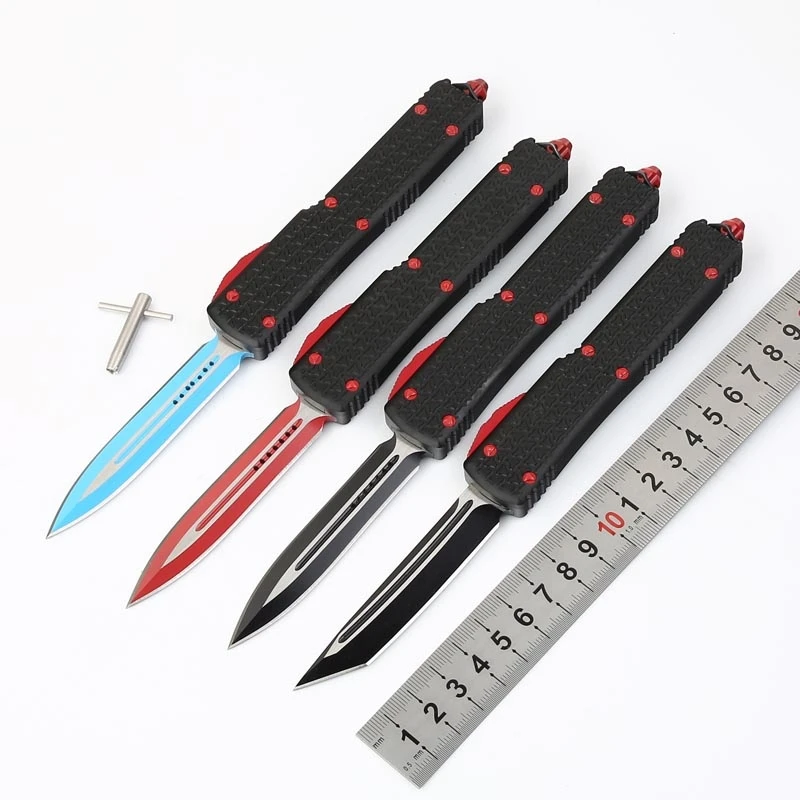 

folding blade knife UT D2 blade Aluminum alloy black titanium handle tactical pocket survival knives outdoor rescue EDC tools