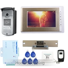 ENVÍO de la Nueva 7 “Video Teléfono de La Puerta de Acceso RFID Sistema de Entrada de Intercomunicación Timbre de La Cámara + Toda la venta de La Puerta Lock Huelga Eléctrica