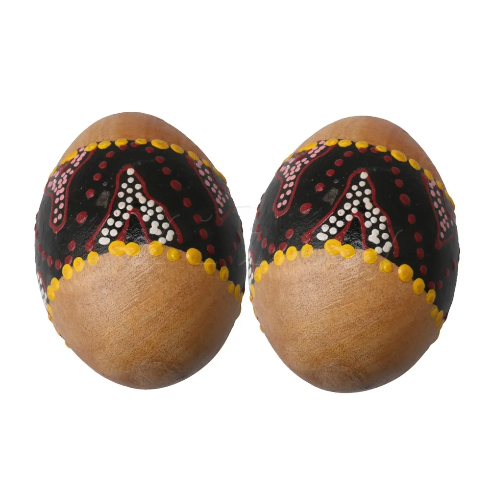 

Yibuy 68x47mm Wooden Painted Percussion Egg Shakers Maracas Sand Shaker Musical Gift for Party Dancing Games Pack of 2