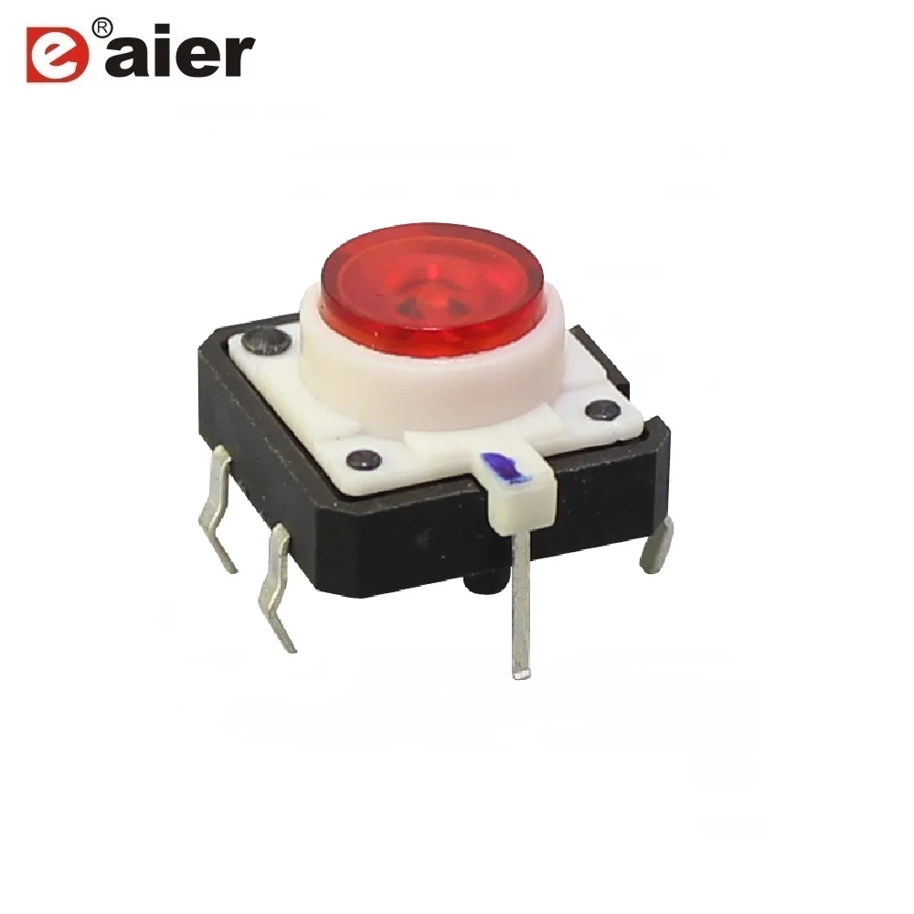 

10PCS White/Red/Green/Blue LED Light 12X12X7.2MM Size Tact Switch Microswitch Tactile Push Button Switches Momentary