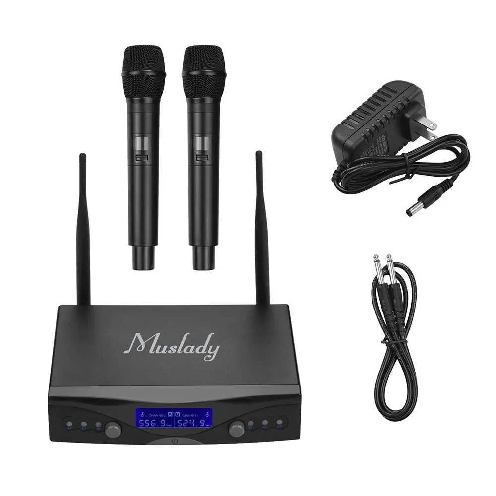 Беспроводная микрофонная система Muslady U1 UHF 2 ручных микрофона и 1 приемник с