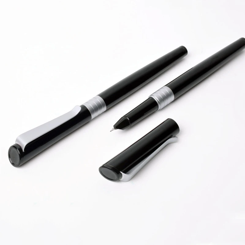 

KACO LUXO Series Metal Fountian Pen with Box Silver Clip Matt Black Hooded Nib 0.5mm Ink Pens for Business/student/teacher Gift