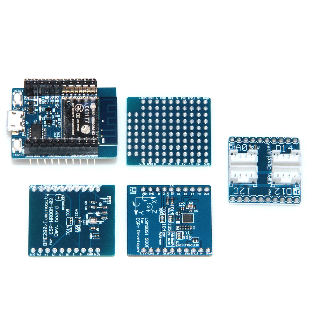

1 Suit =5PCS New ESP8266 wifi for NODEMCU esp-wroom-02+ProtoBoard shield+LSM9DS1 shield+BMP280+GROVE connector shield