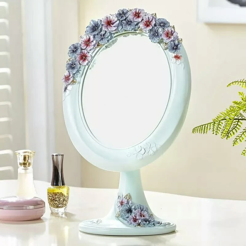 Resin Desktop Makeup Mirror Simple Creative Countertop Mirror Fashion