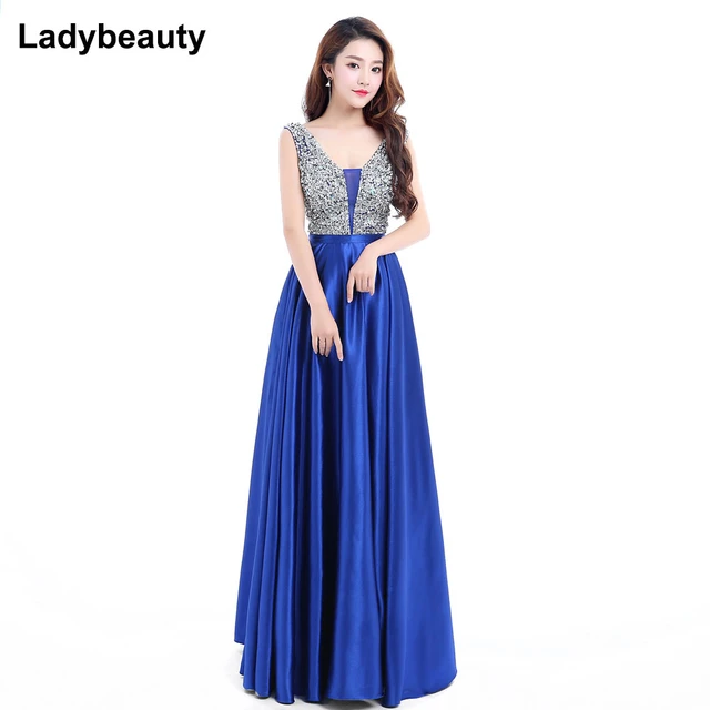 Royal Blue Satin Strapless Prom Dresses Long 2018 Sexy Graduation Dresses  Party Dresses Formal Gowns on Luulla