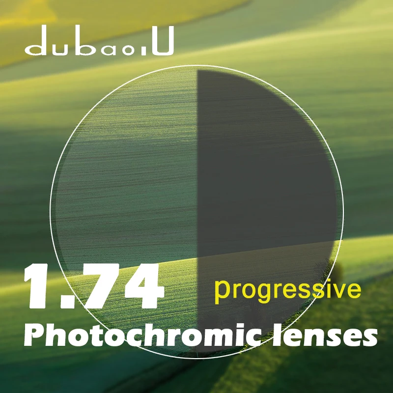 

1.74 index Progressive Free Form Photochromic Lenses Gray brown Sunglasses Lens For Prescription Glasses Hard Anti Scratch