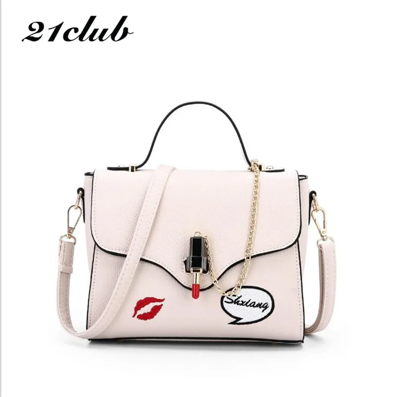 Koop 21 club merk kleine lipstick lock dames bakken mode kettingen flap party winkelen handtas vrouwen messenger schoudertas crossbody tassen