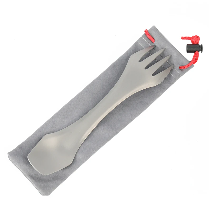 Rover luz Camel peso acampar al aire libre de 3 en 1 de titanio Spork de titanio cuchara tenedor cuchillo Ta8101rc