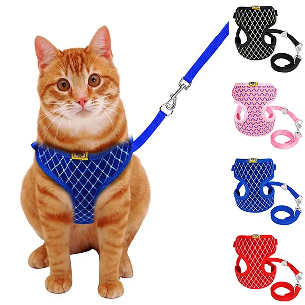 

Puppy Small Dog Fashion Plaid Pattern Soft Chest Strap Vest Harness Leash Set