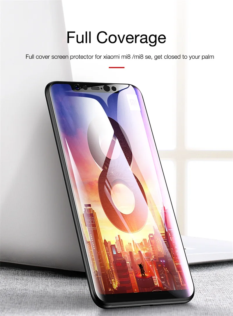 CAFELE Защита экрана для Xiaomi mi 8 mi 8 закаленное стекло 4D Edge HD прозрачное полное покрытие защитное стекло